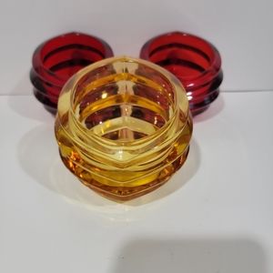 Orrefors Sweden Eko votive holders set of 3.